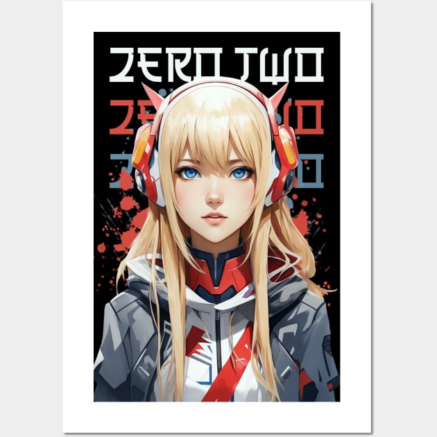 Zero Two Darling in the FRANXX t-shirt Wall Art by Franstyas